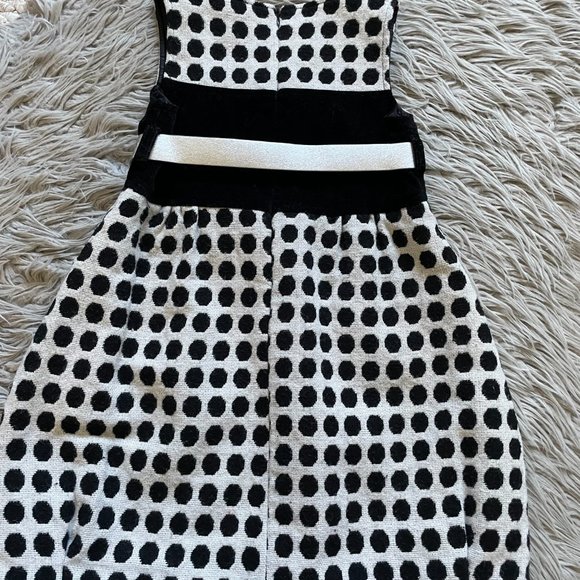 Girls Black and White Polkadot Dress - Picture 3 of 7